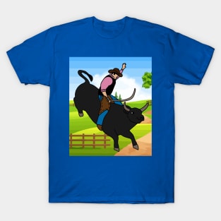 Rodeo Riding On A Bull T-Shirt